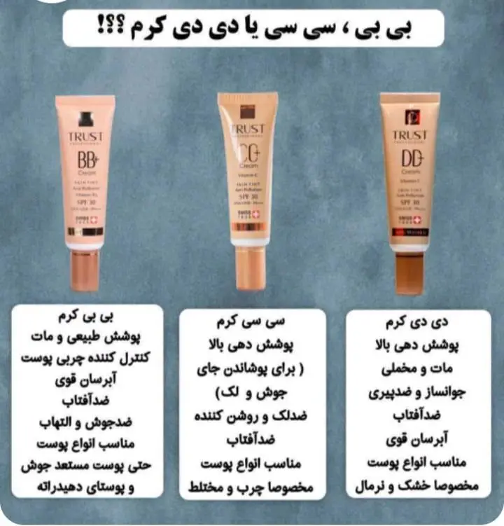 محصولات مراقبتی پوست ومو تراست